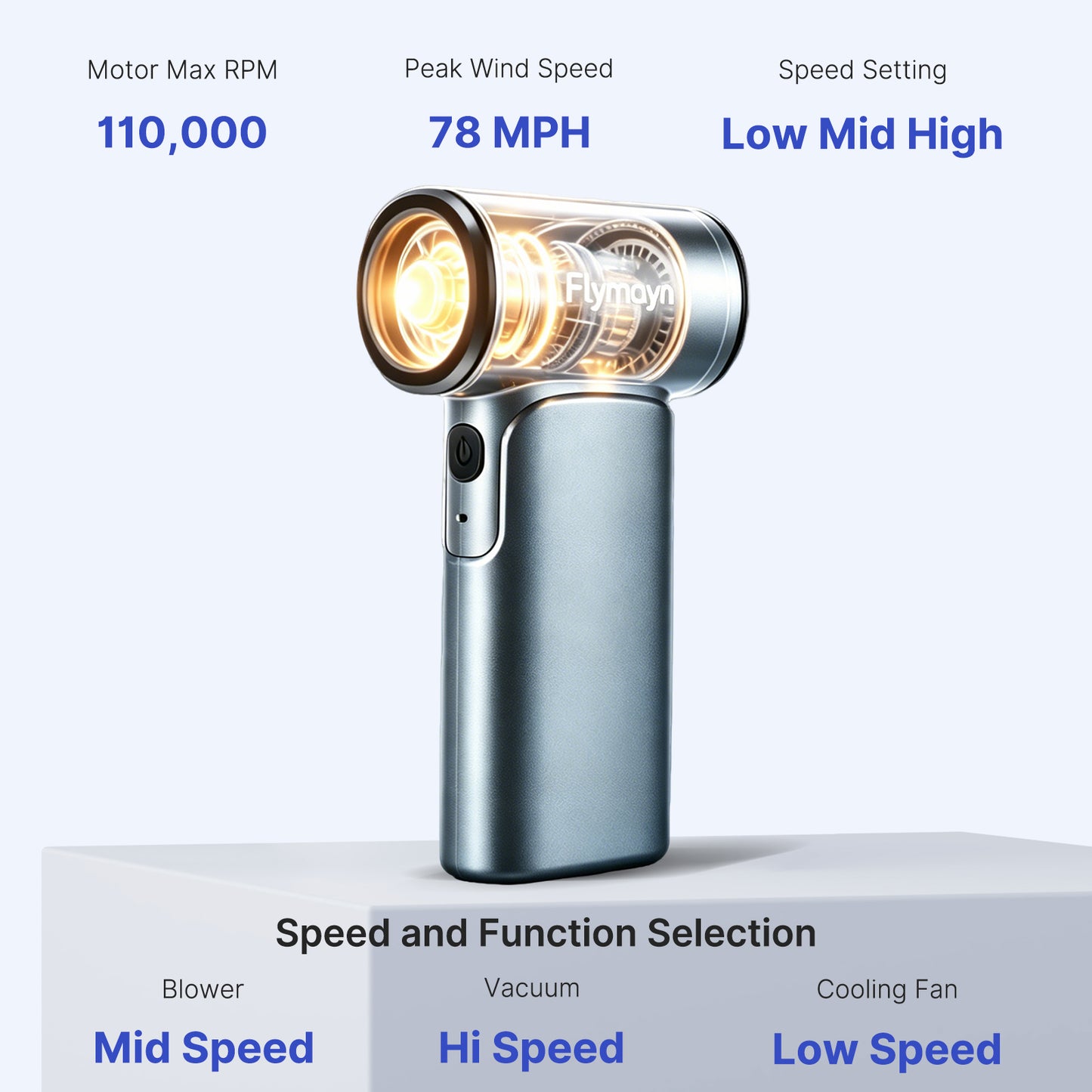 Flymayn TurboFlow 3-in-1 Compact High Speed Cooler/Blower/Vacuum